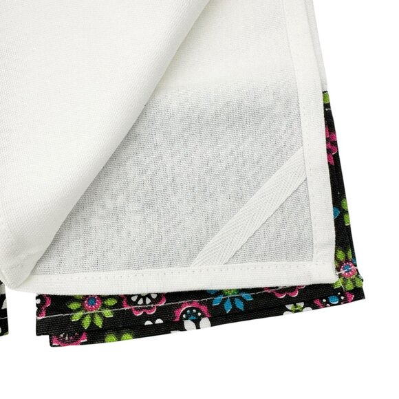 Day Of The Dead Embroidered Kitchen Towels Floral Trim Set Of 2 Sugar Skulls - Picture 5 of 7